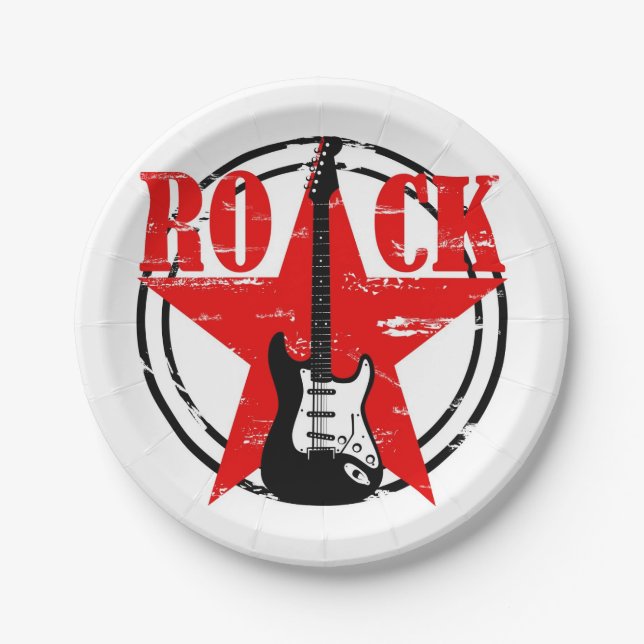 Grunge rock paper plates (Front)