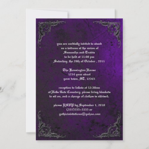 Grunge Rose Damask Gothic Invitation