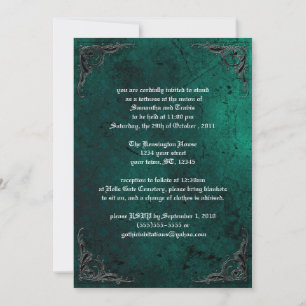 Grunge Rose Damask Gothic Invitation