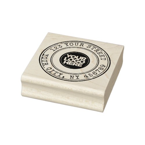 Grunge Round Logo Return Address Ink Pad  Rubber Stamp