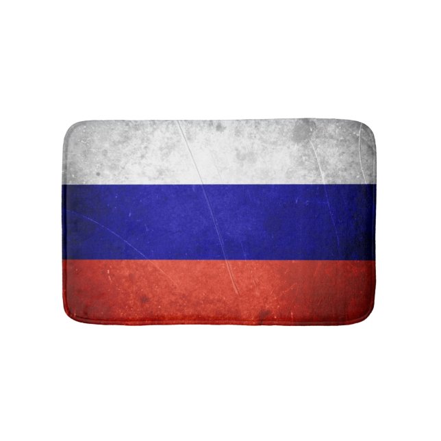 Grunge Russian Flag Bathroom Mat (Front)
