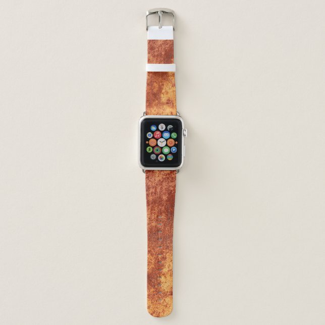 Grunge rusted metal texture, rust and oxidized met apple watch band (Front)