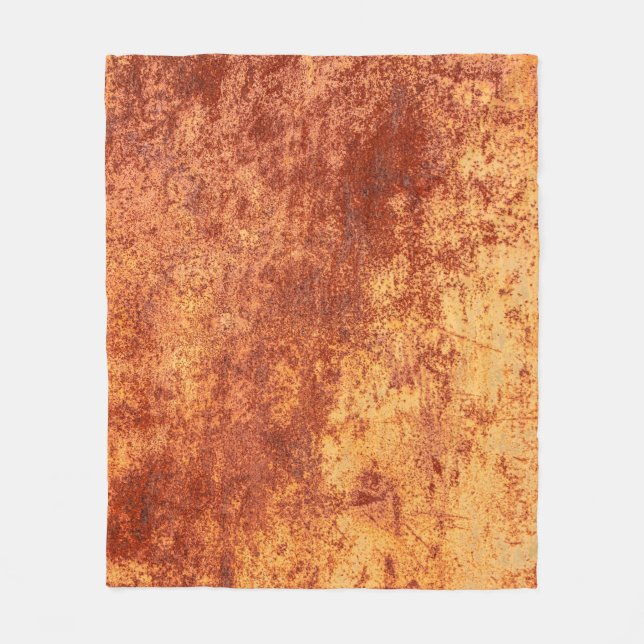 Grunge rusted metal texture, rust and oxidized met fleece blanket (Front)