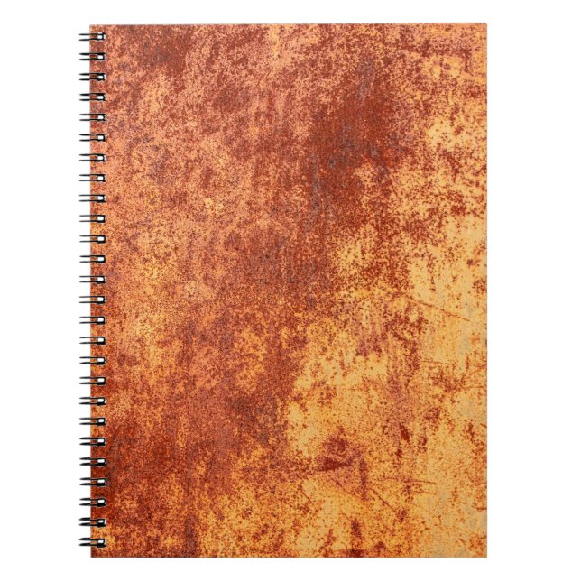 Grunge rusted metal texture, rust and oxidized met notebook (Front)
