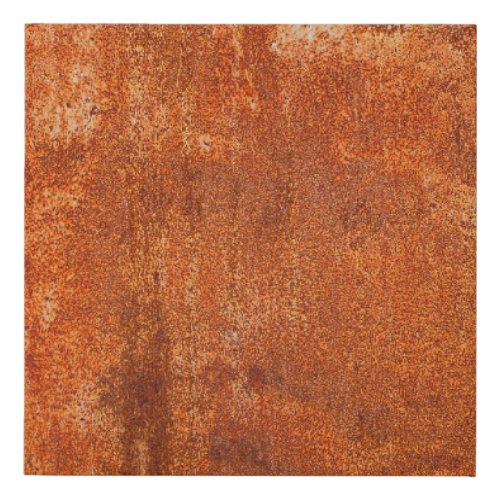 Grunge rusted metal texture Rusty corrosion and o Faux Canvas Print