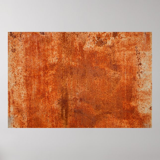 Grunge rusted metal texture. Rusty corrosion and o Poster (Front)