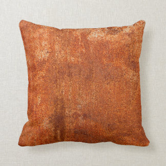 Grunge rusted metal texture. Rusty corrosion and o Throw Pillow