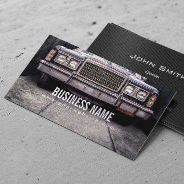 Grunge & Rusted Old Car Automotive Repair Business Card