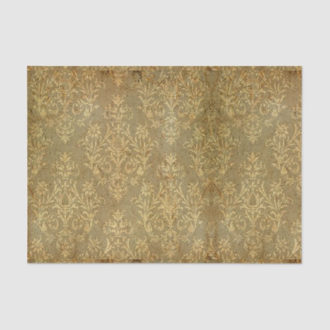Grunge,rustic,damask,bronze,antique,victorian,chic Tissue Paper (Front)