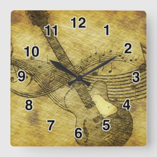 Grunge Rustic Guitar Clock
