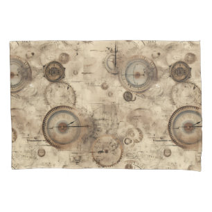 Grunge Rustic Steampunk Clock (11) Pillow Case