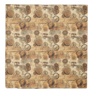 Grunge Rustic Steampunk Clock (1) Duvet Cover