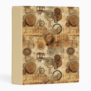 Grunge Rustic Steampunk Clock (1) Mini Binder