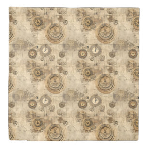 Grunge Rustic Steampunk Clock (2) Duvet Cover