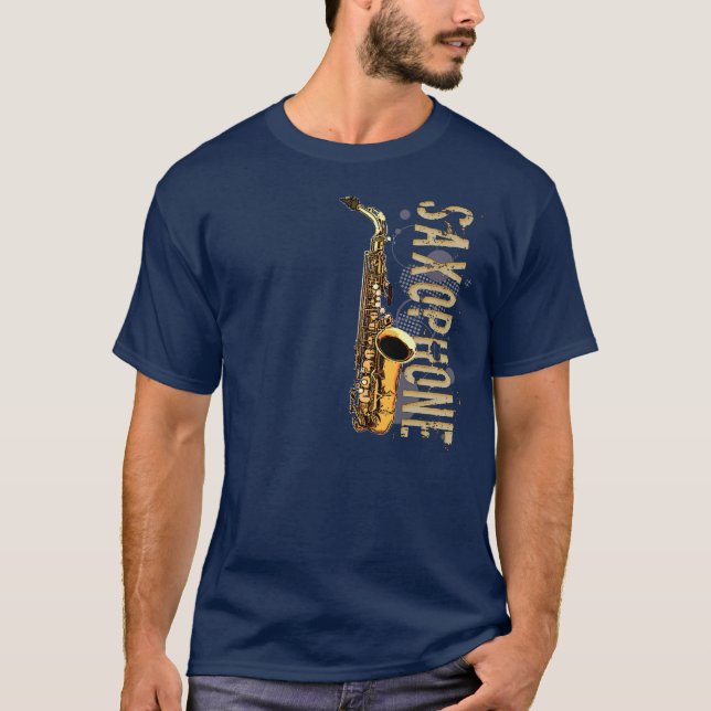 Grunge Saxophone T-Shirt (Front)
