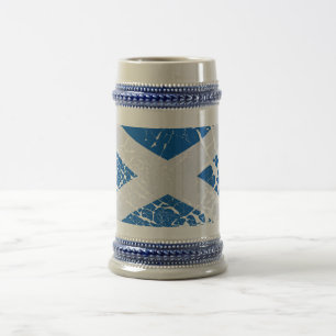 Grunge Scottish Flag Beer Stein