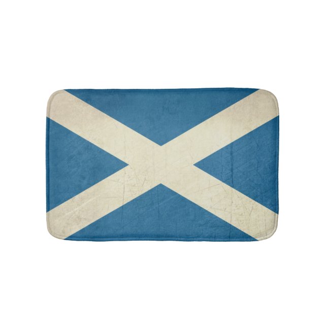 Grunge Scottish Flag Illustration Bathroom Mat (Front)