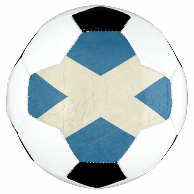 Grunge Scottish Flag Illustration Soccer Ball (Front)