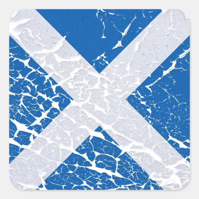 Grunge Scottish Flag Square Sticker (Front)