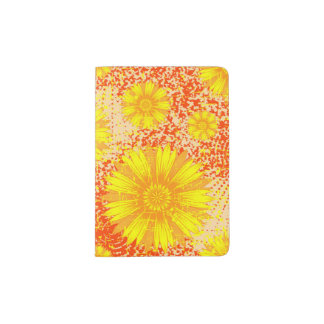 grunge seamless wild flower background passport holder