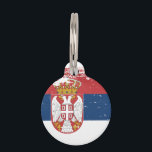 Grunge Serbia Flag Pet Tag<br><div class="desc">Grunge Serbia flag. Feel free to modify the design according to your own preferences. You may change the design location, orientation, background colors and size. Also, you may add your own text, or slogan set its font, location and size, all in order to create the ultimate personal gift for you...</div>