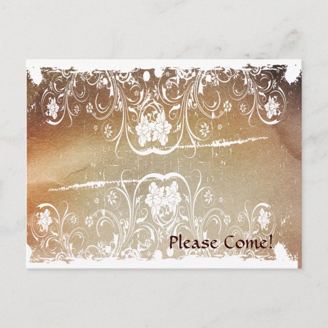 Grunge Shabby Chic Invitation Postcard (Front)