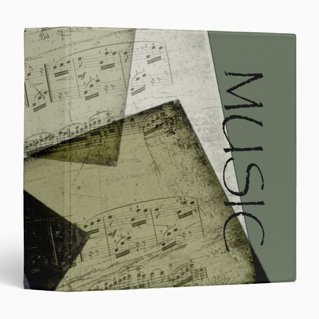Grunge Sheet Music 1.5" Binder (Front/Spine)
