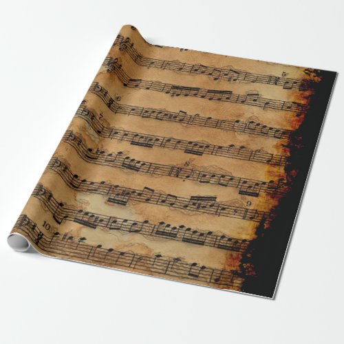 Grunge Sheet Music Music_lovers Wrapping Paper