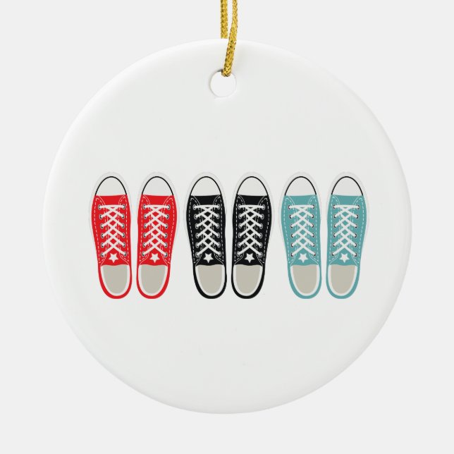 Grunge Shoes Ceramic Ornament (Front)