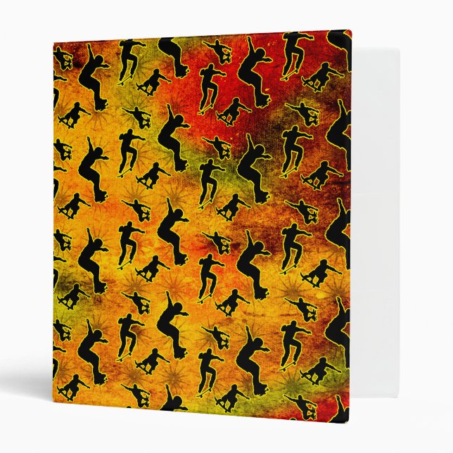 Grunge Skateboarding 3 Ring Binder (Front/Inside)