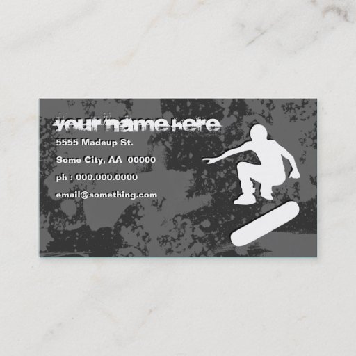 Customizable grunge skateboarding business card