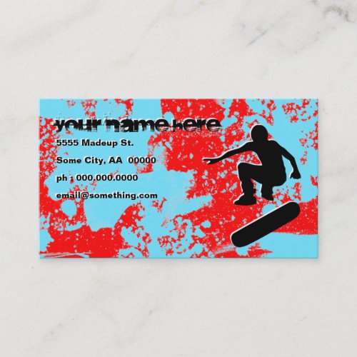 grunge skateboarding business card