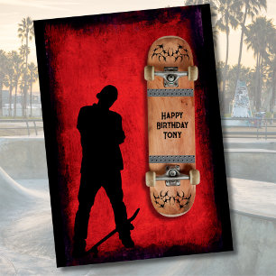 Grunge Skateboarding Happy Birthday Card