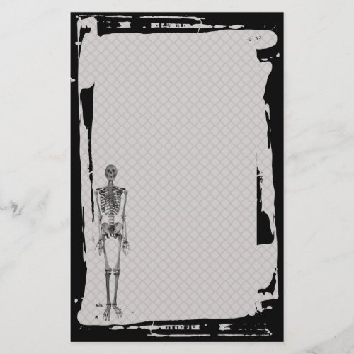 Grunge Skeleton Chain Link Fence Goth Stationery