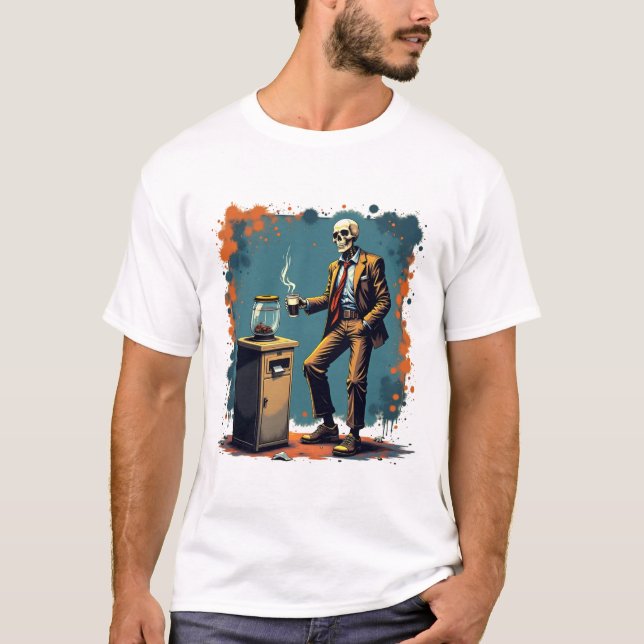 Grunge Skeleton Office T-Shirt (Front)