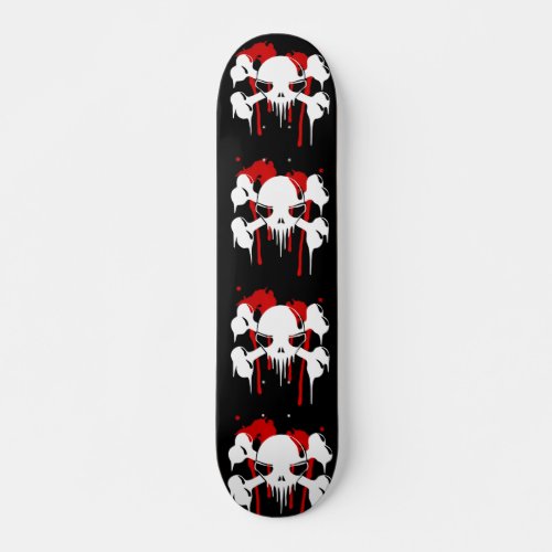 Grunge Skull And Bones Pattern Skateboard