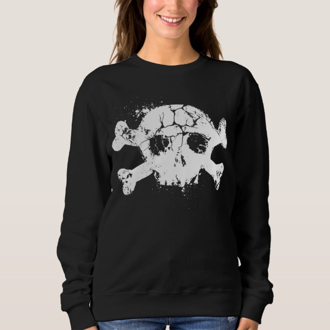 Grunge Skull and Bones Sweatshirt (Front)
