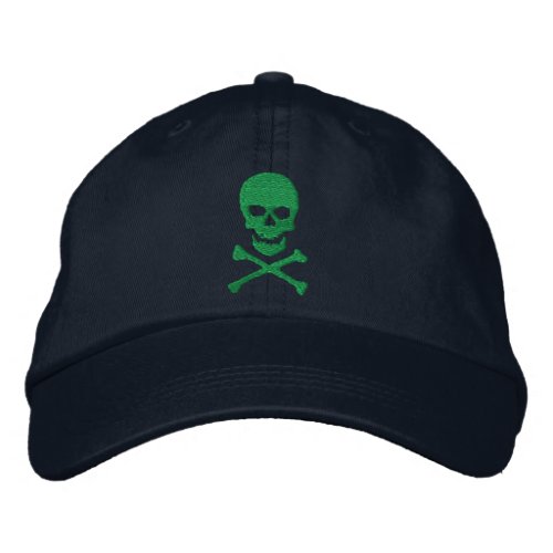 Grunge Skull and Crossbones Embroidered Cap