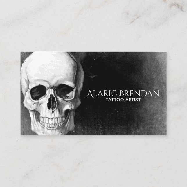 Grunge Skull Business Card (Front)