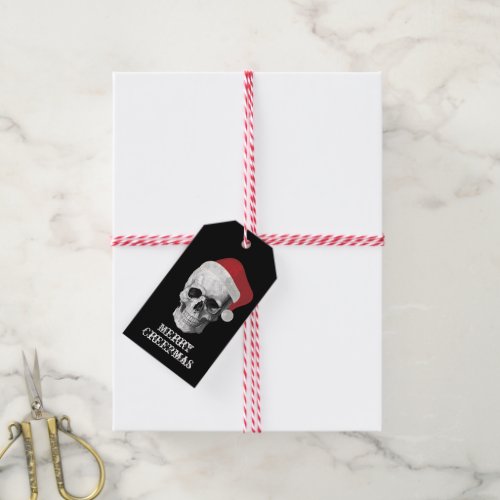 Grunge Skull Santa Gift Tags