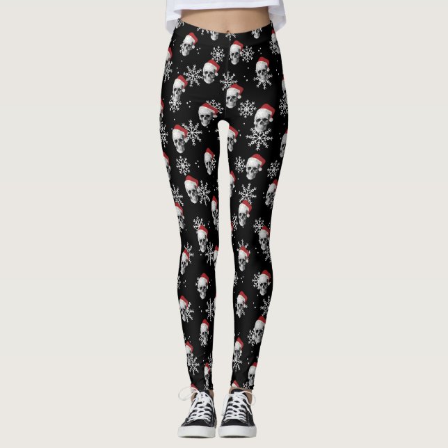Grunge Skull Santa Leggings (Front)