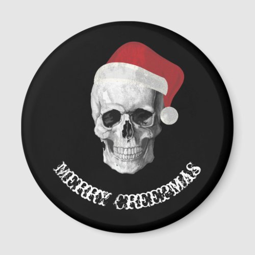 Grunge Skull Santa Magnet