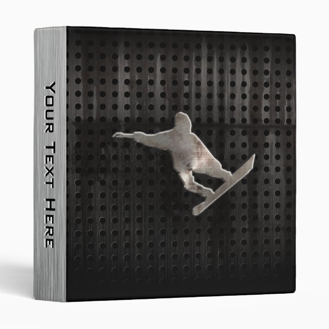 Grunge Snowboarding 3 Ring Binder (Front/Spine)