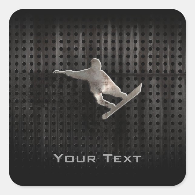 Grunge Snowboarding Square Sticker (Front)