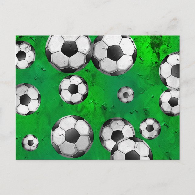 Grunge Soccer Postcard (Front)