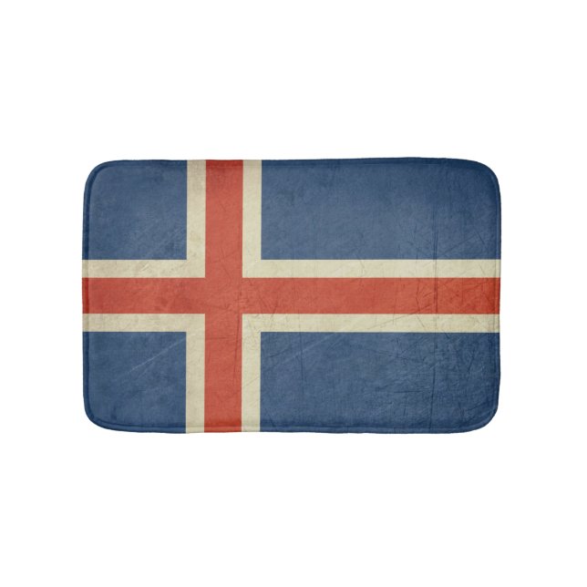 Grunge sovereign state flag of Iceland Bathroom Mat (Front)