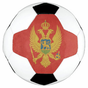 Grunge sovereign state flag of Montenegro Soccer Ball