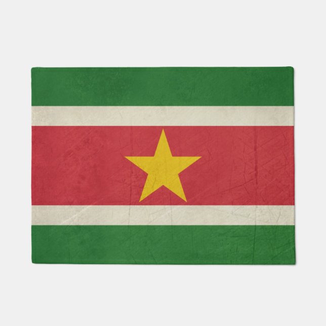 Grunge sovereign state flag of Suriname Doormat (Front)