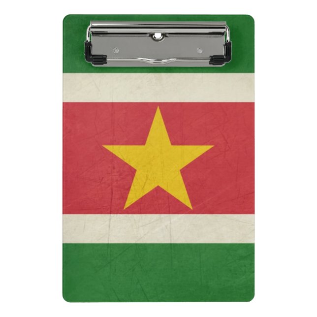Grunge sovereign state flag of Suriname Mini Clipboard (Front)