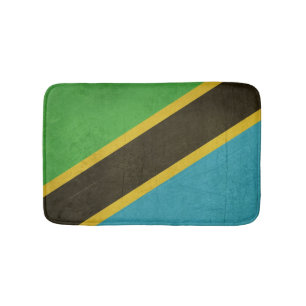 Grunge Sovereign state flag of Tanzania Bathroom Mat